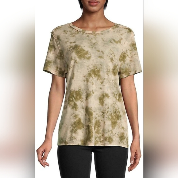 NWT Free People Riptide Tee Tie Dye ~ Olive Combo ~ 22" P2P ~ Medium - Picture 2 of 5
